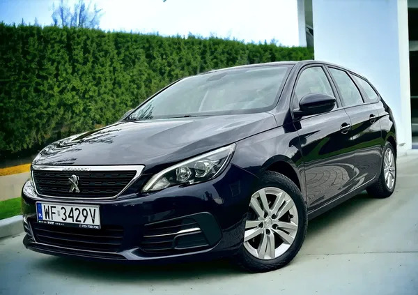 śląskie Peugeot 308 cena 47849 przebieg: 142000, rok produkcji 2020 z Olszyna